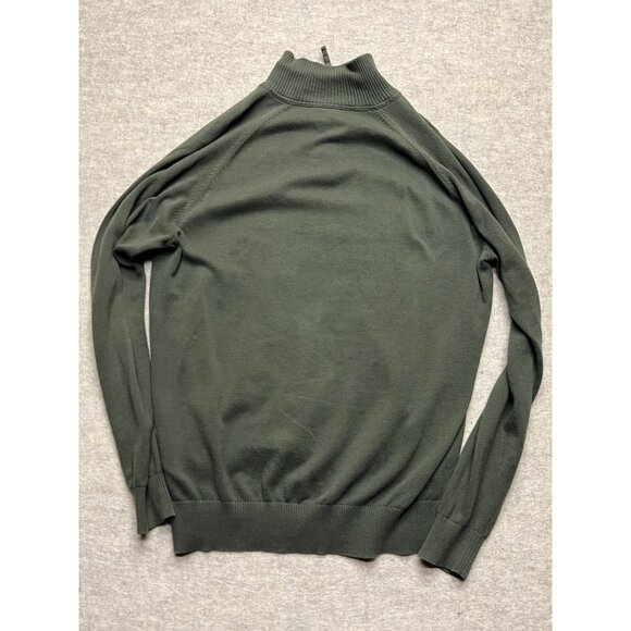 Timberland Green Quarter Zip Long Sleeve Cotton Pullover Sweater Men's Large - Picture 5 of 8